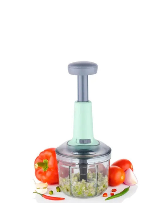 1000 ML Handy Push Chopper Vegetable & Fruit Cutter, Special Cutter for Onion Chopper, with 6 Stainless Steel Blade and Pull Cord Technology