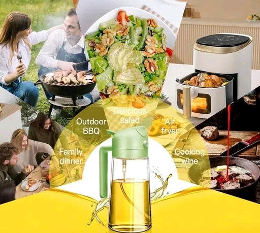 Oil Sprayers, 2 in 1 Olive Oil Dispenser and Oil Sprayer Oil Pots for Kitchen, Oil Sprayer for Air Fryer, Salad, BBQ, Roasting, Oil Vinegar Bottle Dual-use Kitchen Cooking Tool