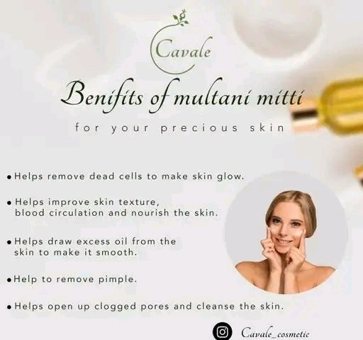 Face pack Multani Mitti Powder 200gm Rose Water Gulab Jal 120ml with Makeup Brush Pure and Natural Face and Hair Powder