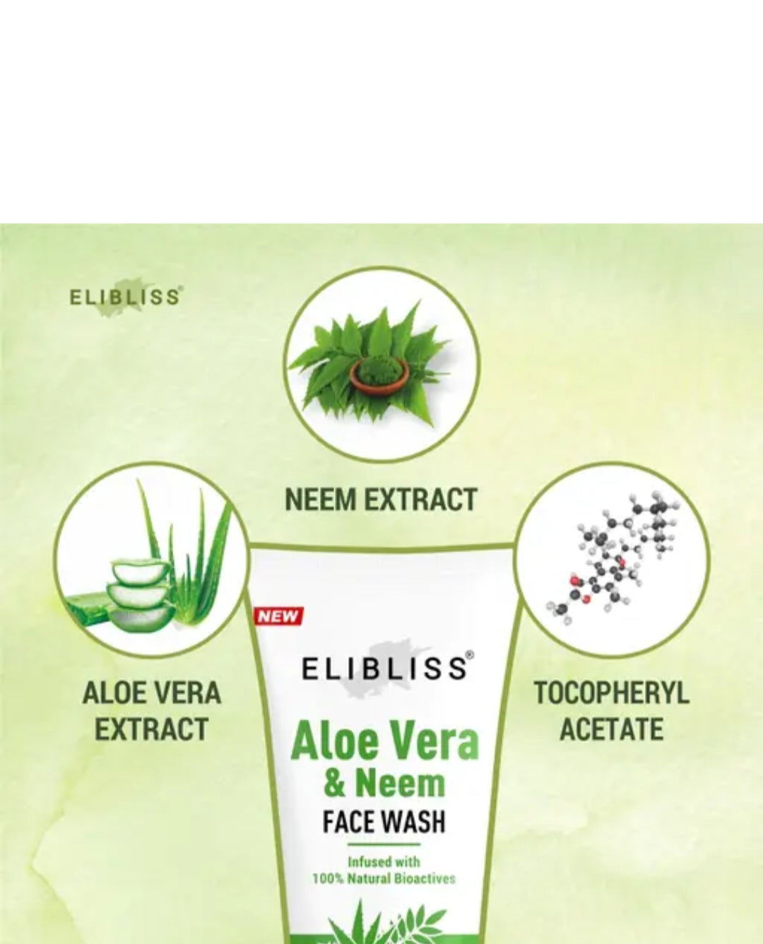 ELIBLISS Vitamin C & AloeVera Neem Face Wash Combo | Brightening & Acne Control| Natural,Sulphat-Free,Paraben-Free (75ml Each)