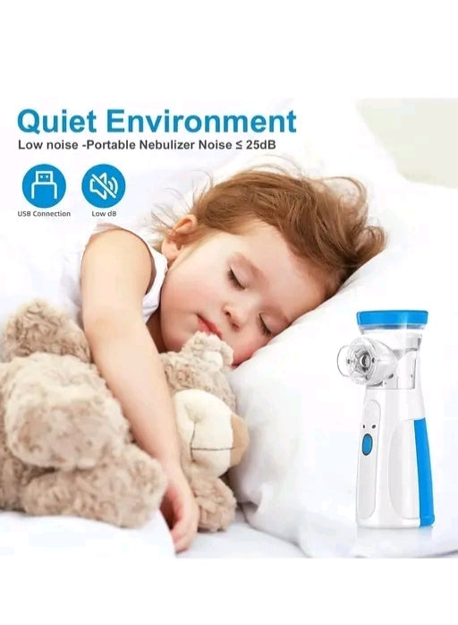 Portable Mesh Nebulizer Handheld, One Touch Operation, No Noise, High Nebulization Rate, Personal Inhalers For Breathing Problems Lightweight, Travel Friendly For Adults & Kids