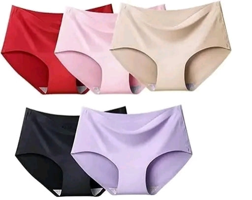 Women Panties Seamless Panties Silk Mid Waist Underwear for Female Girls Pack Of 3