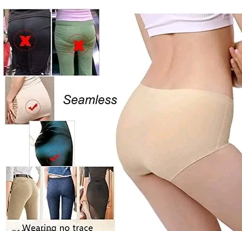 Women Panties Seamless Panties Silk Mid Waist Underwear for Female Girls Pack Of 3