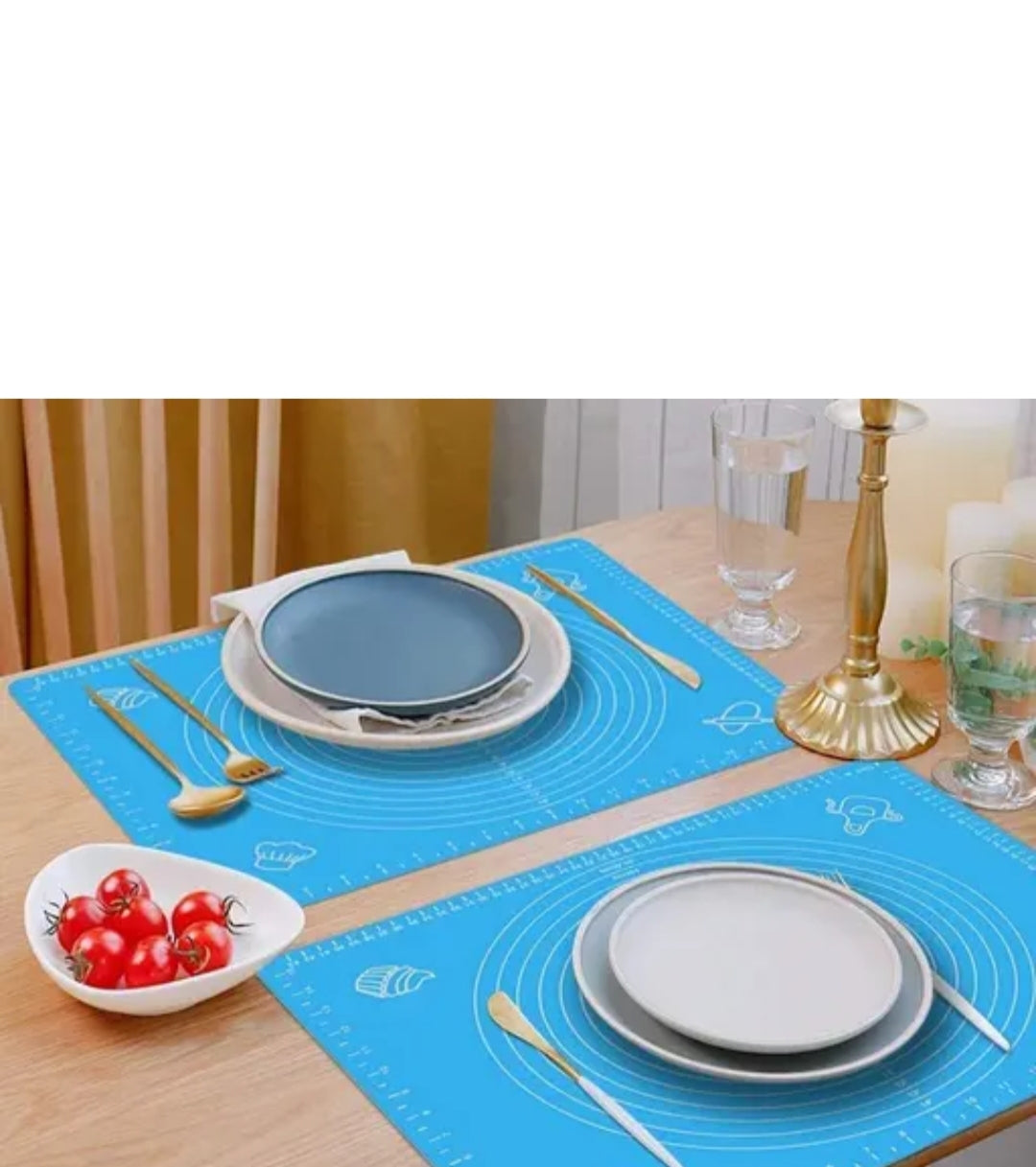 Silicon Fondant Rolling Mat or Silicone Baking Sheet Large with Measurements Stretchable for Kitchen Roti Chapati Cake Pad Cooking Dough Atta Kneading Big Size