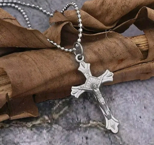 Trending Stylish silver plated
Religious jesus christ cross god locket with silver ball chain